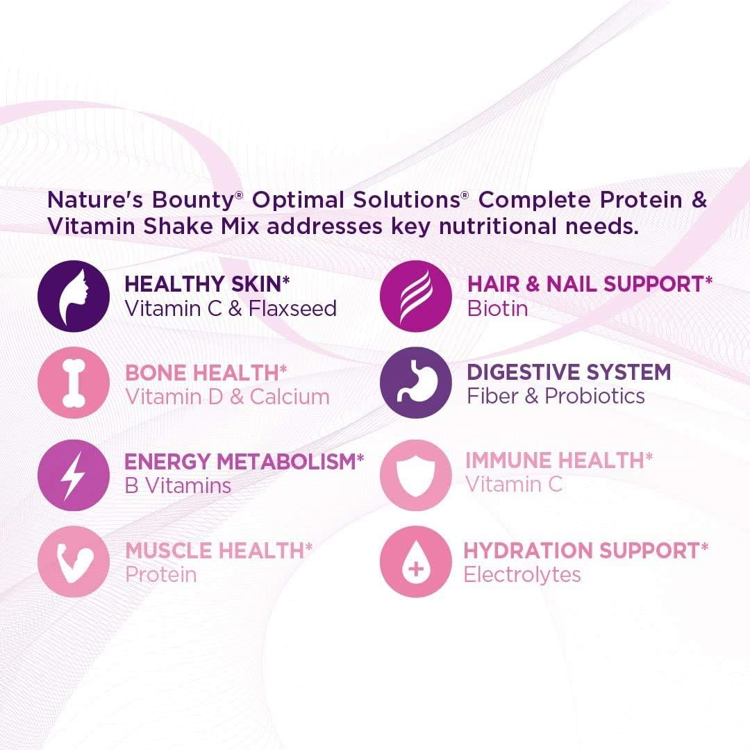 Protein Powder with Vitamin C by Nature's Bounty Optimal Solutions, Contains Vitamin C for Immune Health, Vanilla Bean Flavor, 1 lb: Health & Personal Care
