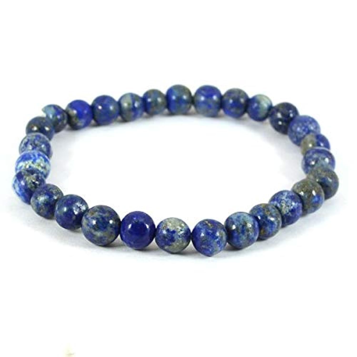 Indian Crystal Company Beads Bracelet, Natural 8mm Stone Bracelet for Women Crystal Bracelet for Healing Positivity Anxiety Chakra Bracelet Semi Precious Gemstone Bracelet (Lapiz Lazulli)