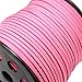 Pandahall 98Yard 90m/roll 3x1.4mm Faux Suede Cord String Leather Lace Beading Thread Suede Lace Double Sided with Roll Spool 295feet DeepPink