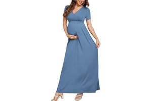 Xpenyo Maternity Maxi Dress Women Casual Wrap Long Baby Shower Pregnancy Dresses