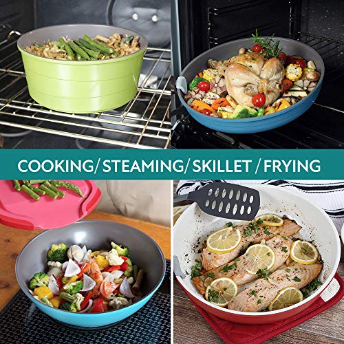 Neoflam Midas 9pc Nonstick Ceramic Cookware Set, PFOA Free Kitchenware