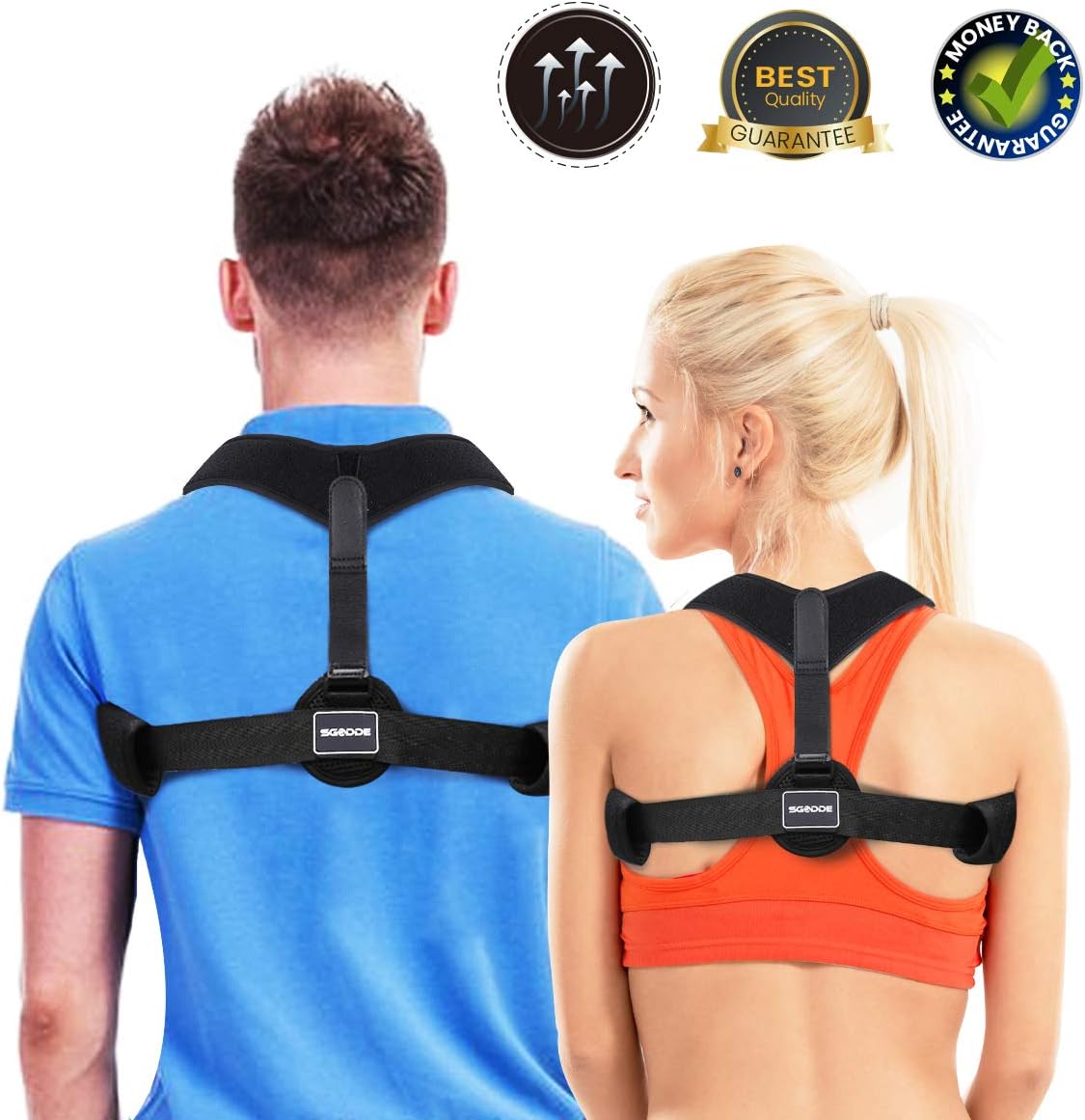 SGODDE Posture Corrector Back Brace - Adjustable Posture Support Correctors for Men and Women - Straightener Supports Shoulder for Clavicle Support and Providing Pain Relief