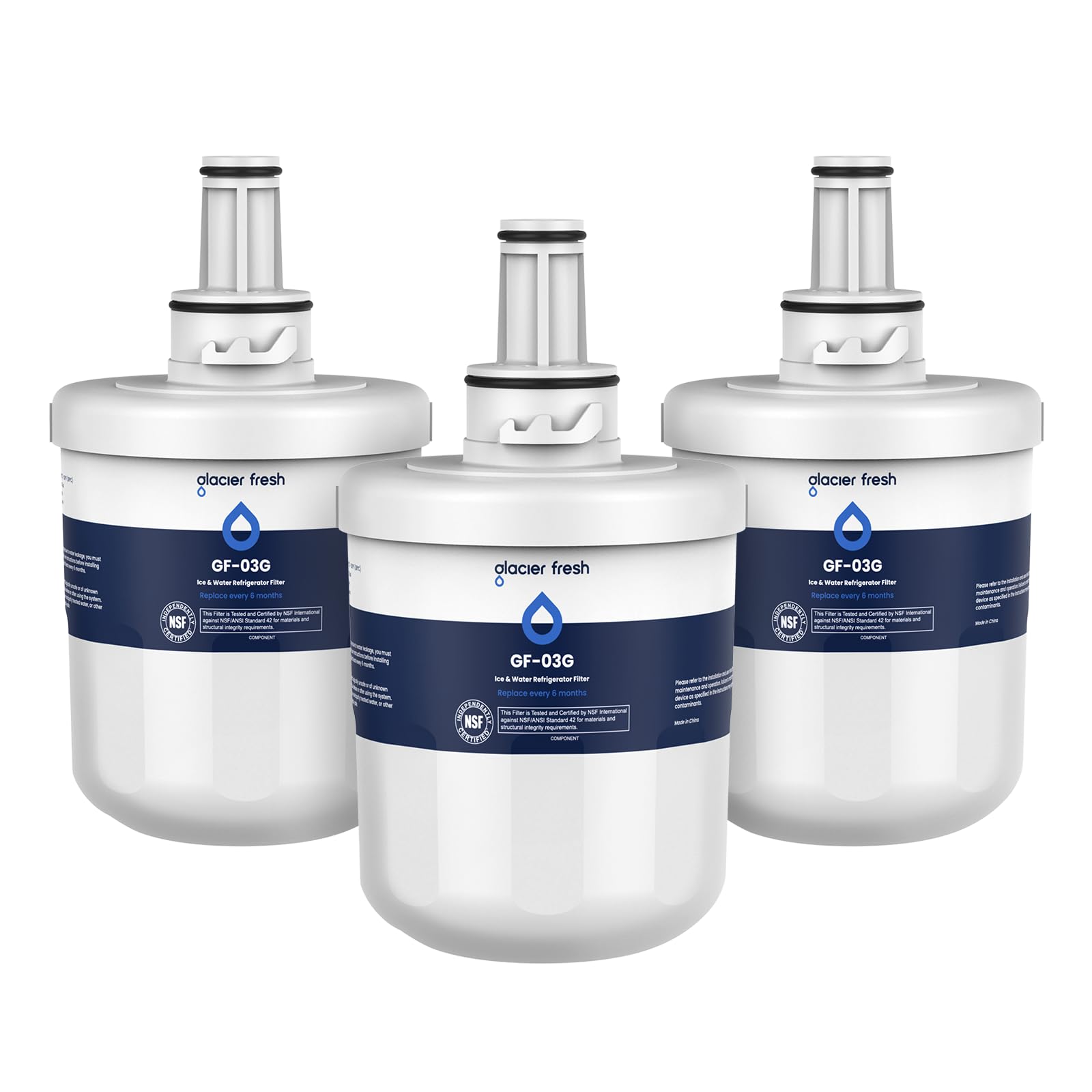 Photo 1 of GLACIER FRESH Replacement for DA29-00003G Water Filter, Compatible with Samsung* Aqua-Pure Plus, DA29-00003F, DA29-00003B, HAFCU1, RFG237AARS, FMS-1, RS22HDHPNSR, RSG257AARS, WSS-1, 3 Pack