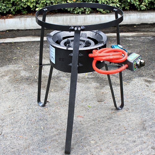 XtremepowerUS Electric Igniter Portable Single Propane Gas Stove Alpha Burner Range Camping Grill Cooking W/Cast Iron Stand