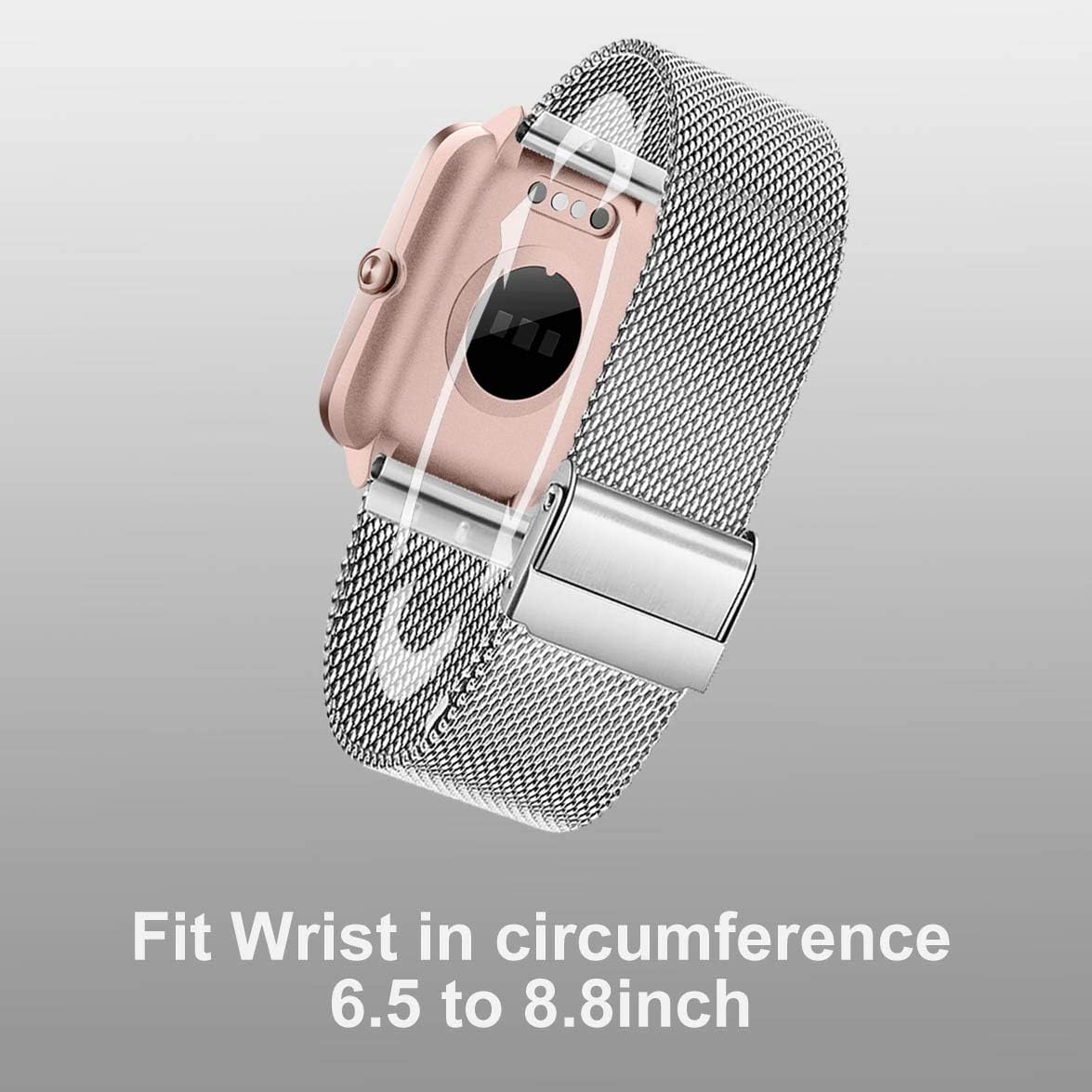 smaate Mesh Watch Band ONLY for ID205L VeryFitPro smartwatch and ID205 ID205G ID205S ID215G ID216 as Replacement, Stainless Steel, Milanese strap for Women, Quick Release, 205MM4S Silver: Clothing