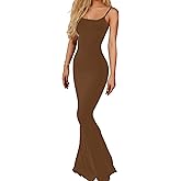 Buauty Womens Summer Dress Bodycon Maxi Dress Sleeveless Casual Long Dresses 2026 Spaghetti Strap Slip Elegant Evening Party