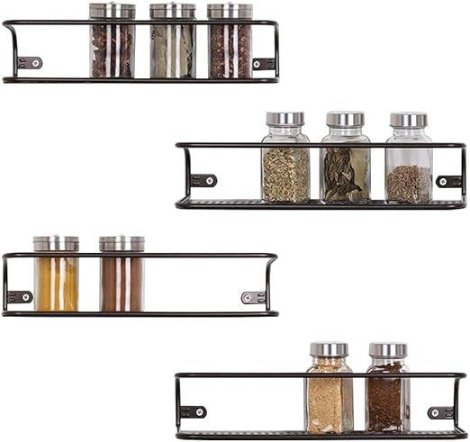 Amazon Com Nex Spice Racks Wall Mounted Jar Bottle Storage Rack 4