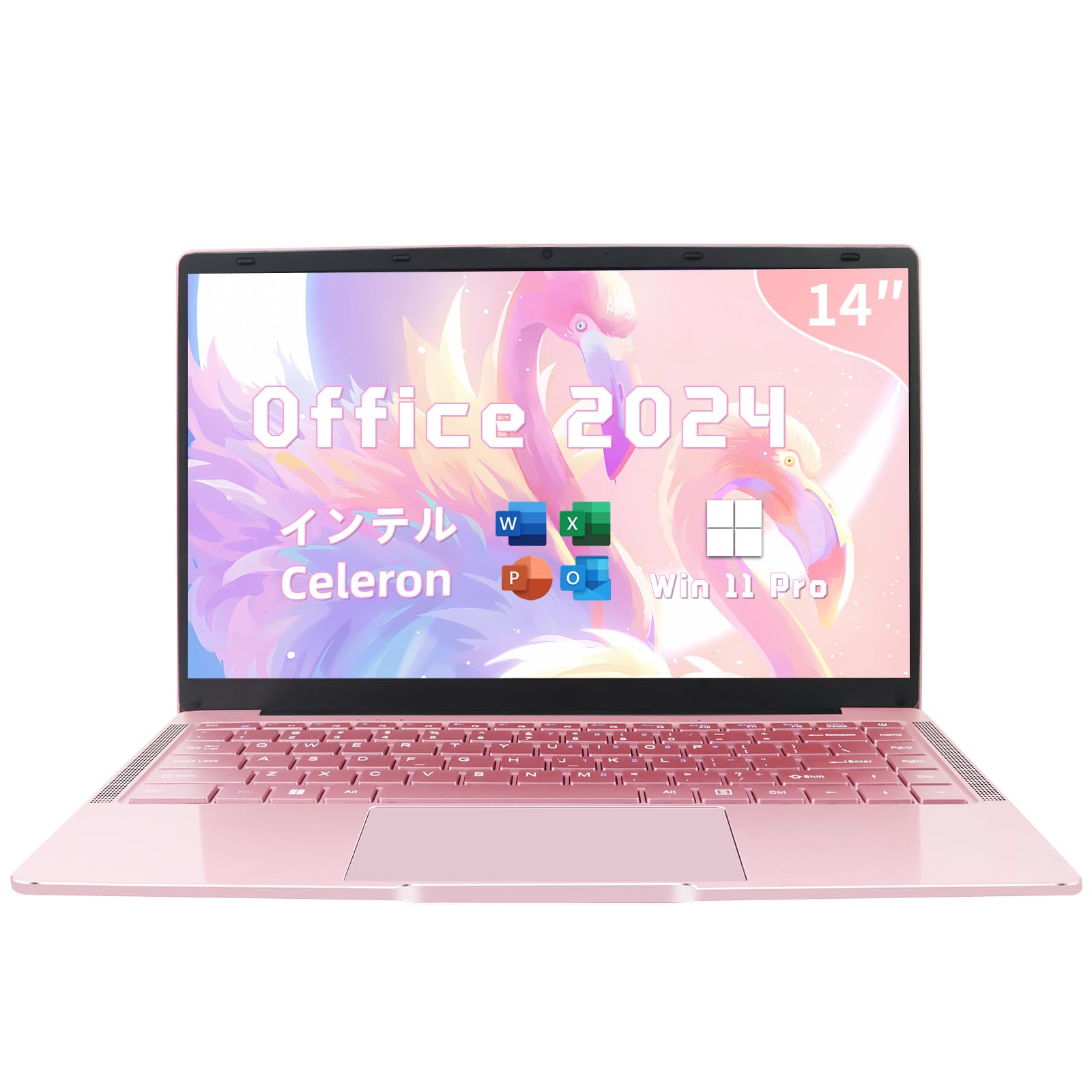 SERYUB ノートパソコン【MS Office 2024】【Win 11Pro】14インチ1920*1080 IPS パソコンノート 高速CPU Celeron J4105 (N4000より速い） 最大2.7Ghz/メモリ:DDR４ 8GB/SSD:128GB ノートPC日本語キーボードフィルム付き/USB 3.0*2/薄型軽量 ラップトップ laptop初心者向け 仕事用・学習用商品画像