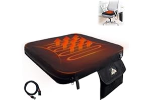 Heated Seat Cushion with Extension Cord and Memory Foam Portable 3 Level Heating Seat Cushion for Office Outdoor Stadium Blea