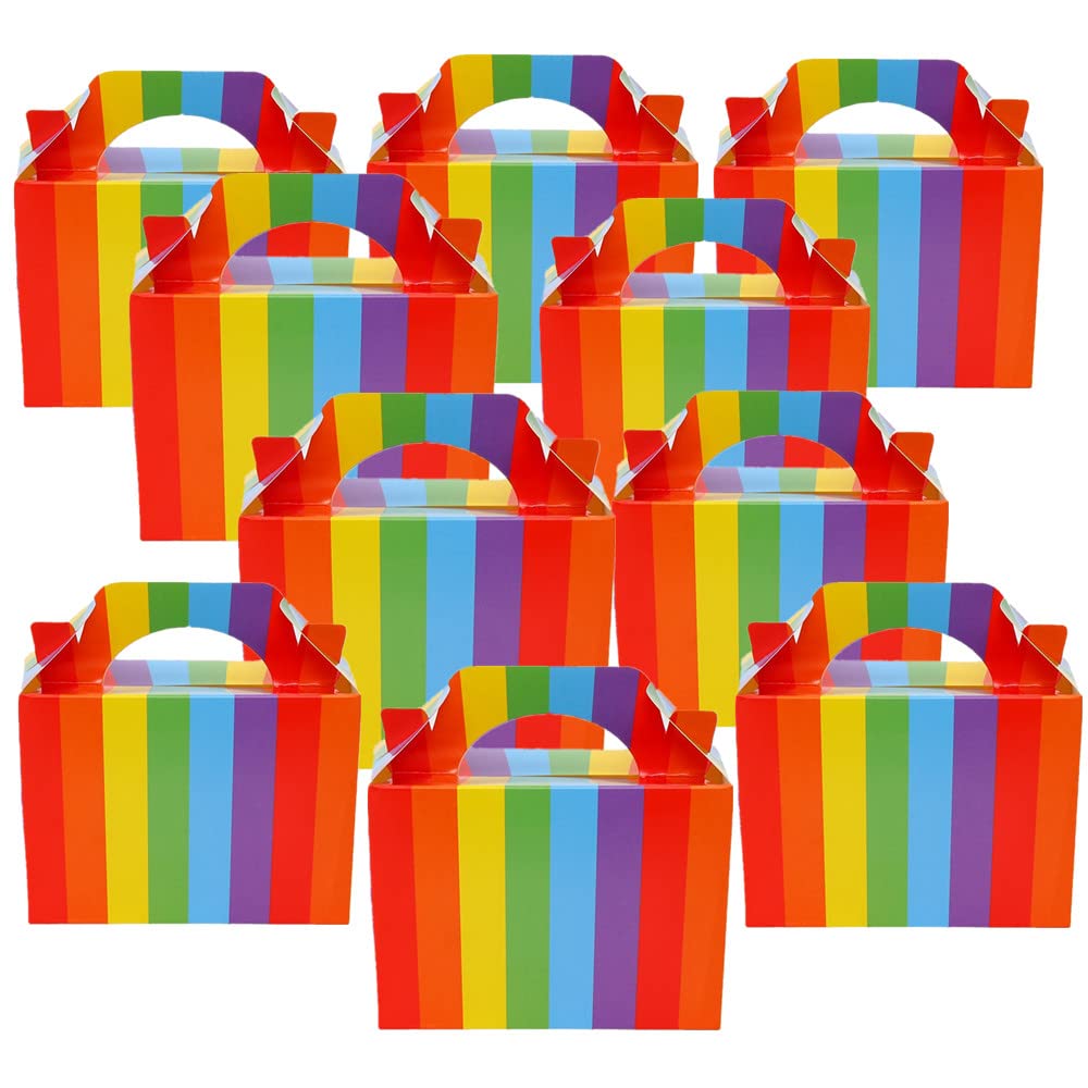 24 Pack Party Favor Treat Boxes Thickened Paper Gift Box Candy Snack Goodie Bag for Birthdays Wedding Holiday Baby Shower Graduations 15 * 9 * 9CM (Rainbow)