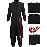 DAZCOS Mens US Size Cosplay Costume Black Top Pants and Cape Full Set Retro Outfit for Halloween