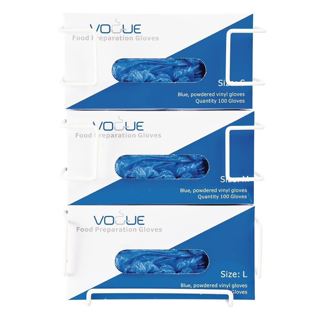 Vogue Disposable Glove Dispenser, 3 tier, White, Size: 360 x 260 x 105mm, Wall Mounted Disposable Glove Holder, Supplied with Fixings, Sterile Glove Dispenser, Commercial & Home Use, GC960