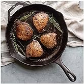 Lodge 12" Cast Iron Skillet - Chef Collection - Perfect Sear - Ergonomic Handles - Superior Heat Retention - Cast Iron Cookwa
