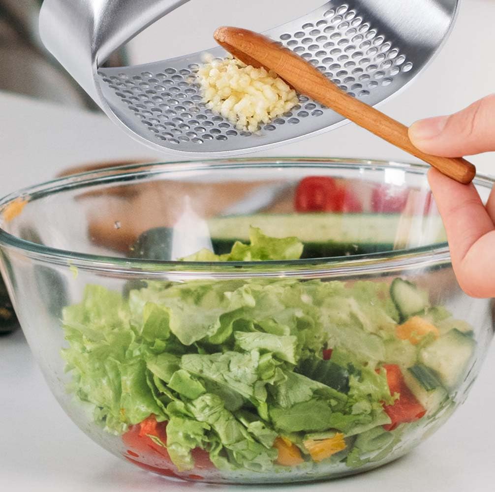 Premium Knoblauchpresse Aus Edelstahl, 2025 Neu Knoblauchwippe, Knoblauchpresse Spülmaschinenfest, Handlich & Leicht Zu Reinigen, Garlic Press Für Zerkleinert Knoblauch & Ingwer Mühelos (1) 8
