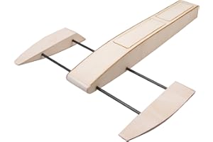 Dancing Wings Hobby RC Outrigger Shrimp Boat Wooden 495mm Sponson Race Boat Kit to Build for Adults (B065)