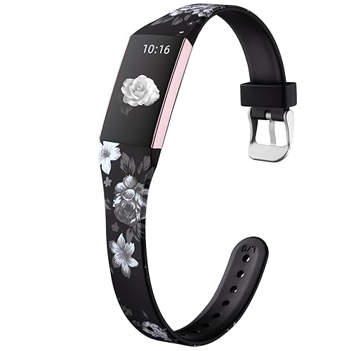 Keponew Compatible with Fitbit Charge Bands for Women, Floral - Main Image