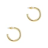 PAVOI 14K Yellow Gold Hoop Earrings for Women