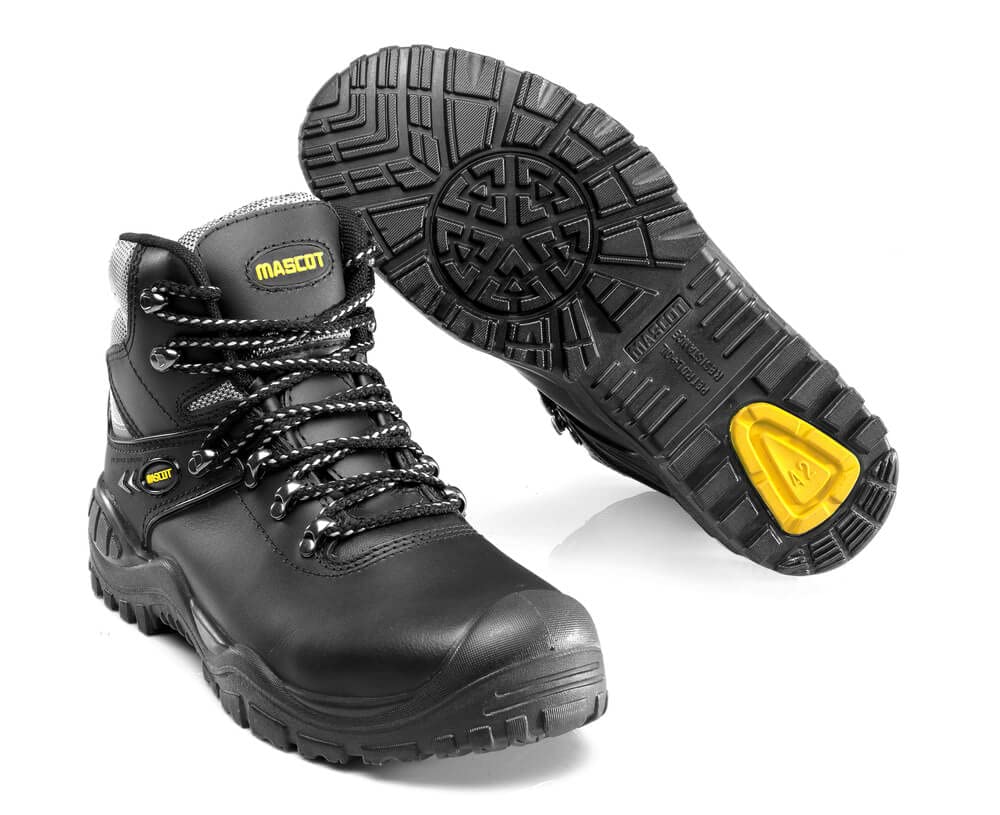 Mascot F0074-902-0907 Elbrus Footwear Industry S3 Laces Safety Boot, Size 1147, Black/Yellow