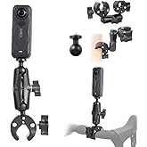 PellKing Camera Motorcycle Mount for Insta360 X5/X4/X3/X2,Double Super Clamp Mount Umbrella clamp Holder for Monitor Bracket Magic Socket Arm with 1/4 Thread for Moto Bike Bicycle Handlebar