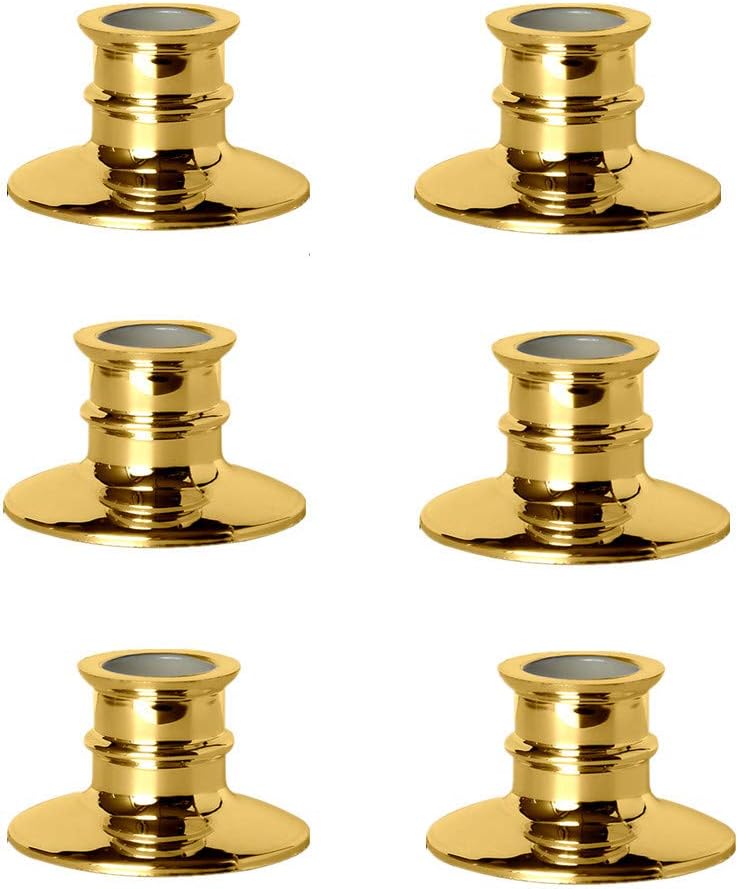 NONNO&ZGF Flameless Ivory Taper Window Candles with Removable Golden Candleholders with Remote and Timer, 10" Flickering Battery Operated Wax-Dipped LED Candles Set of 6: Home Improvement