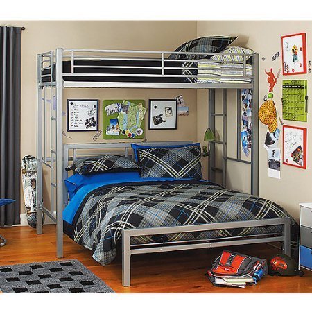 your zone metal full bed Made of silver metal , Comes with headboard and footboard, Silver - Thumbnail 2