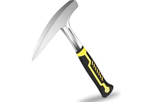 SLNIHAMS 22oz Rock Pick Hammer – One-Piece Forged Geology Hammer with Pointed Tip & Anti-Vibration Grip – Ideal for Rockhounding, Fossil Hunting, and Masonry Work