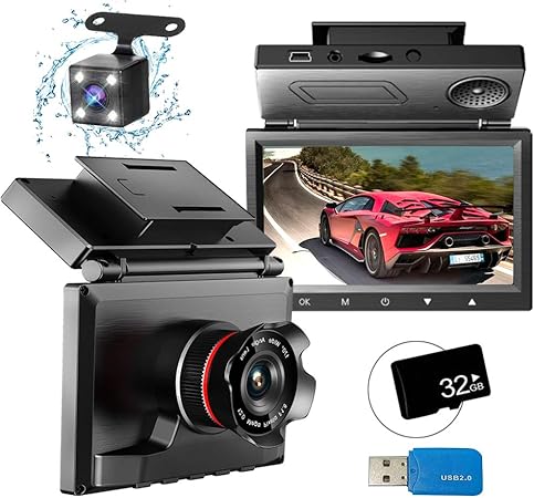 Amazon Yiyu ドライブレコーダー 粘着式 取付簡単 前後カメラ 32gb Sdカード付き 1080pフルhd 高画質1800万画素 170 広視野角 夜間撮影 ドラレコ 防水カメラ 駐車監視 暗視機能 衝撃録画 高速起動 日本語使用可 車 バイク 車 バイク