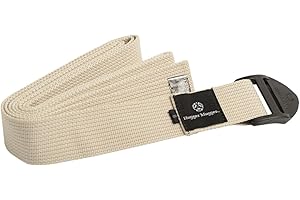 Hugger Mugger Cinch Cotton Yoga Strap - Super Strong Cotton, Quiet Cinch-Style Buckle, Long Length Great for Taller People