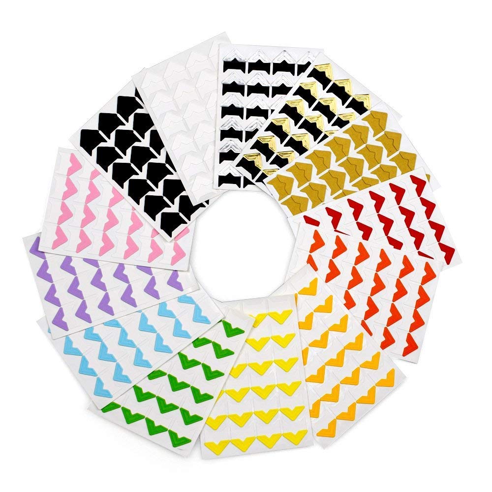 360 Count Self-Adhesive Acid Free Photo Corners for Scrapbooks Memory Books (Multicolor)