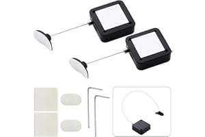 I3C Retractable Remote Control Tether, Remote Cable Lock with Adjustable Remote Leash, 6.6Ft /2M Remote Control Security Lock for TV and DVD, Never Lose Your Remote Again- 2 Pcs