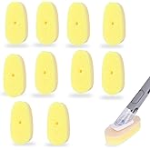10-Pack Dish Wand Sponge Refills Compatible with Scrub Daddy Dish Daddy, Non-Scratch Replacement Heads for Kitchen Cleaning, Yellow Sponges, Sponge Heads Only