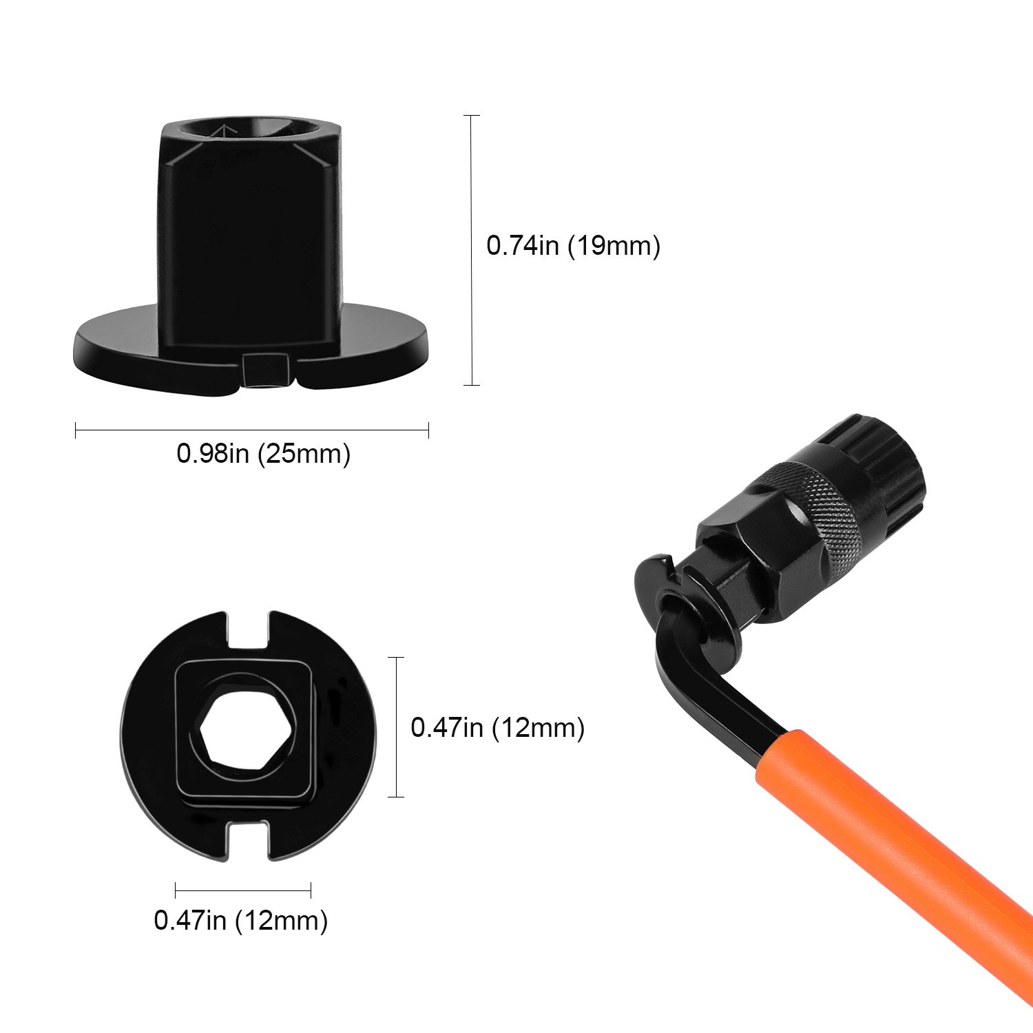 Oumers Bike Cassette Removal Tool with Chain Whip and Auxiliary Wrench