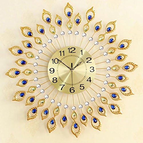 NEOTEND 3D Wall Clock 80pcs Diamonds Decorative Clock Diameter 26.4"