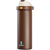 24 oz Insulated Water Bottle with Straw: Meoky Stainless Steel Metal Water Bottle with 2-in-1 Lid - Leak Proof, Cold for 24 Hours, Fits in Car Cup Holder, BPA-Free for Travel Sports Gym, Cocoa