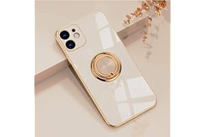 EYZUTAK Electroplated Magnetic Ring Holder Case, 360 Degree with Rotation Metal Finger Ring Holder Magnet Car Holder Soft Sil