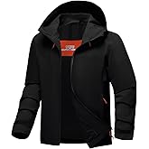 BANTREK Mens Rain Jacket Waterproof Lightweight Windbreaker Hooded Softshell Jacket for Hiking Travel Outdoor Performance