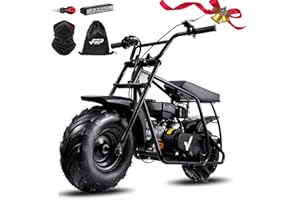 FRP Mini Dirt Bike GMB100, 99 CC Gas Powered Mini Bike 4 Stroke 3HP, Off Road Mini Bikes for Kids and Adult, Trail Bike Up to 28 Mph, Weight Support Up to 220 LBS (Black)
