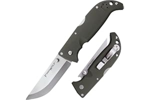 COLD STEEL Finn Wolf 3.5in AUS8A Razor-Sharp Straight Back Blade 4.375in Griv-Ex OD Green Handle Hunting Folding Knife, Boxed
