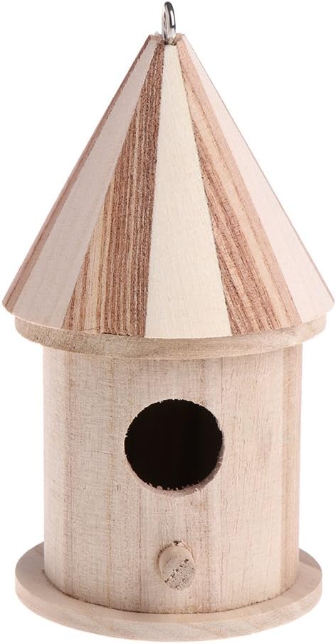 Haorw 8x16cm Wooden Nesting Nest Box Bird Cage House For Small Birds Blue Tit Wren
