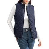 ROSE LETTER Women's Vest, Quilted Puffer Water-Resistant Zip With Pockets