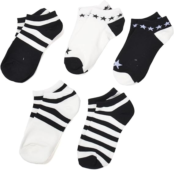 Amazon 靴下 レディース くるぶし 5足セット スニーカー ソックス くるぶしソックス ショートソックス 黒 白 Sks Mn5set 靴下 通販