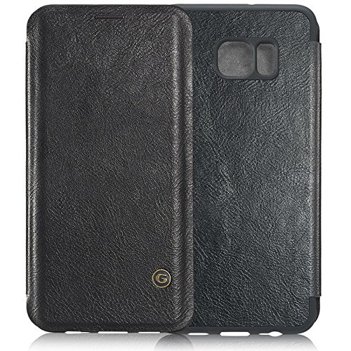 For Samsung Galaxy S7 G-CASE [Business] Ultra Slim Folio Flip Leather Wallet Case With Card Slot for ID/ Card/ Cash Protective Skin Cover (Flip G Case Black)