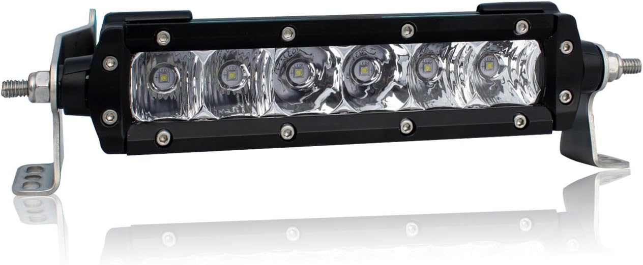 Aurora LED 6” 18W Single Row Light Bar. 6 X 3W Oslon White LEDs, 1728Lm At 2.1A In Combination Beam. 9-36V Input