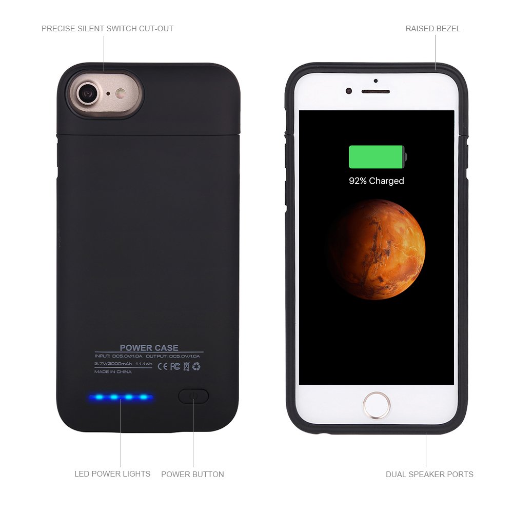 Battery Case for iPhone 6S / 6, Mbuynow 3000mAH Portable Charging Case External Rechargeable Charger Case Protective Power Charger for iPhone 6S, 6 (4.7 inch)(Black)