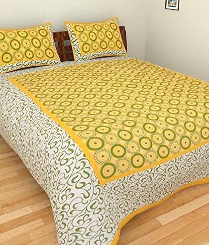 Jaipuri Style JS004 Cotton Multi Printed Double Bedsheet (Multicolor)