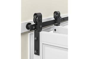 TITECK 36'' Bifold Barn Door Hardware Kit, 3ft Side Mount Bi-Folding Track Kit, Slide Smoothly Quietly, Fit Double 16'' Closet Doors, Easy Install (Panel Not Included)