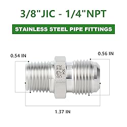 TAISHER 2PCS Forging of 304 Stainless Steel JIC