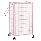 WOWLIVE Laundry Hamper with Wheels,Metal Wire Frame