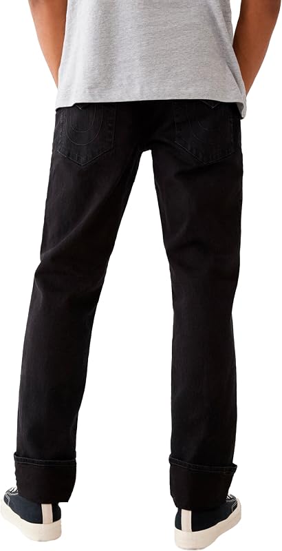 Ricky - Jeans da Uomo a Gamba Dritta, Nero, 52