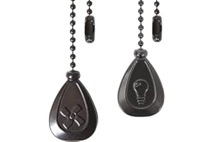 SmoTecQ Ceiling Fan Pull Chain Extenders 2 Pack, Decorative Waterdrop Look (ORB)